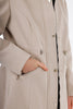 Beige Hoodie Wild Weave Coat -W24001