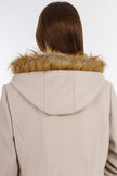 Beige Hoodie Wild Weave Coat -W24001