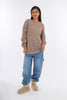 Beige Getcozy Round-neck Pullover-W24009