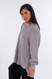 Grey Getcozy Round-neck Pullover-W24009