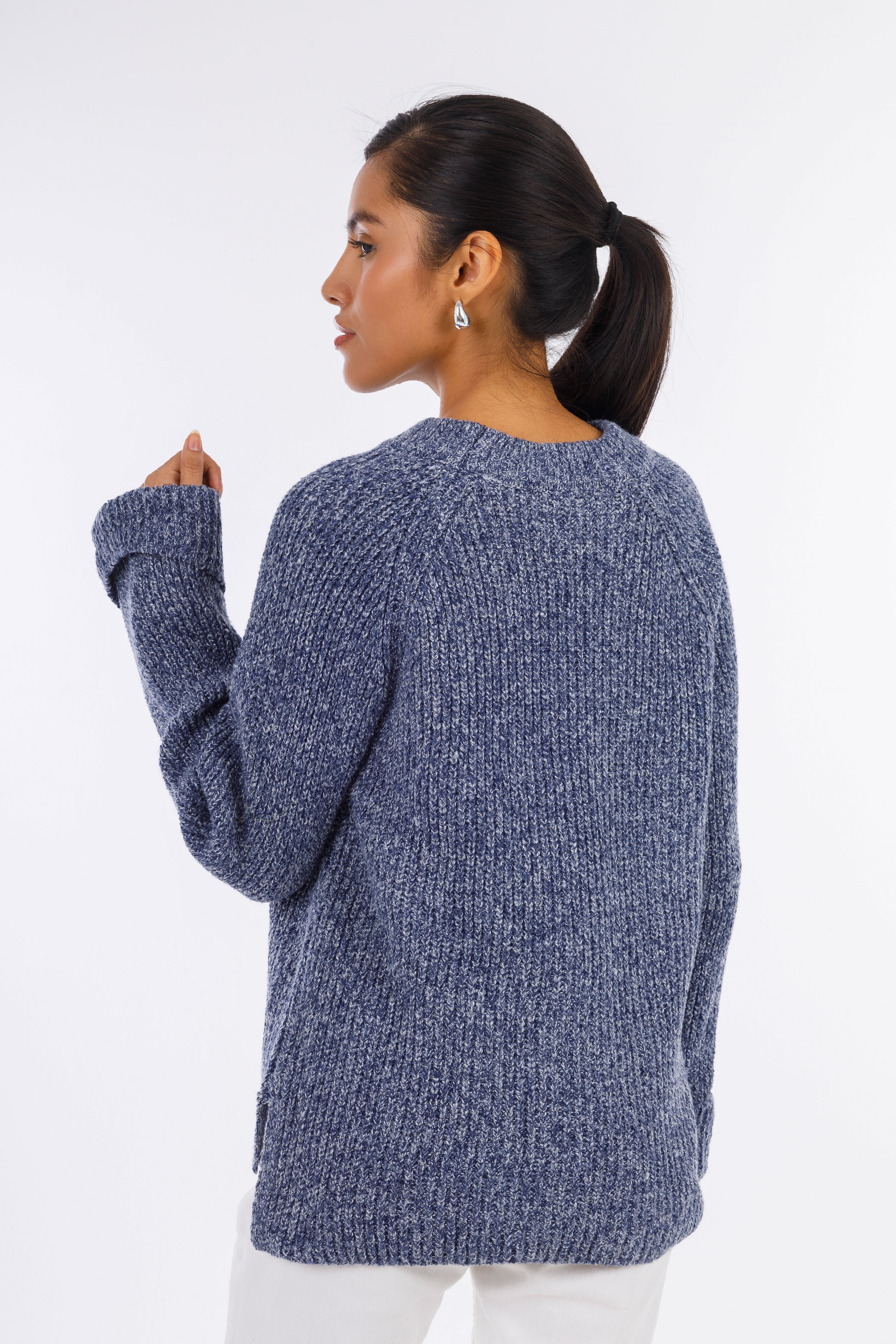 Blue Knit-it Round-neck Pullover-W24018