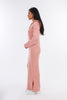 Pink Hooded-Haven V-neck Dress-w24027