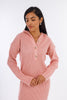 Pink Hooded-Haven V-neck Dress-w24027