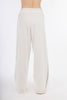 Off Whit Wide Leg Melton Pants Elastic Waist-W24046