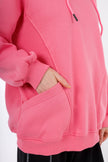 Pink Hoodie Sweatshirt 2 Pockets-w24048