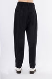 Black Normal Leg Stripped Pants-W24052