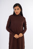 Brown Everyday Turtle-neck Dress-W24057