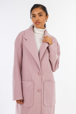 Pink Urban Long Coat -W24062