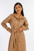 Beige Heather-Leather Dress-w24070