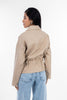 Beige Leather SnowTight Jacket-W24079