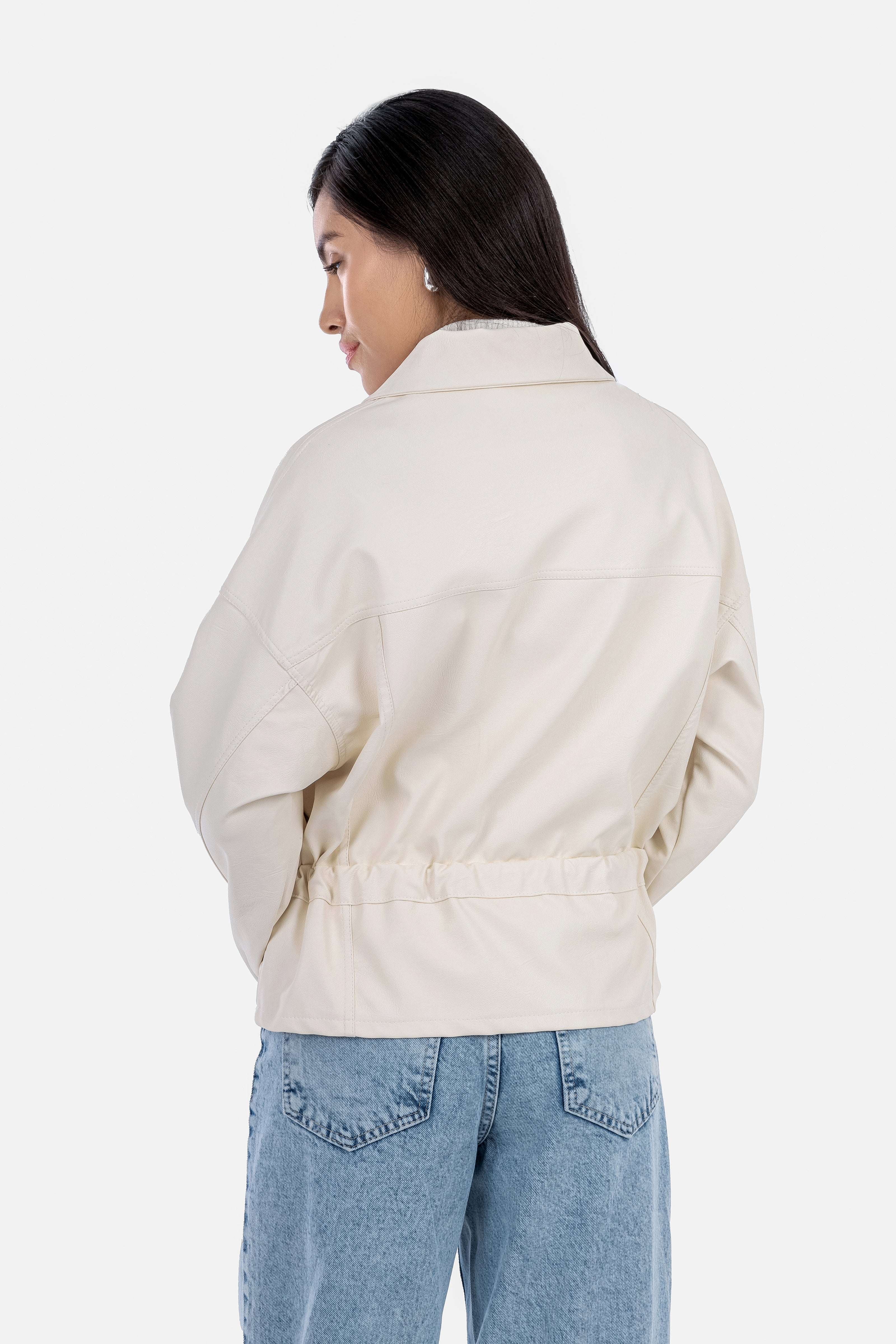 White Leather SnowTight Jacket-W24079