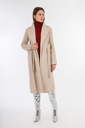 Beige Maria Classic Coat-W24083