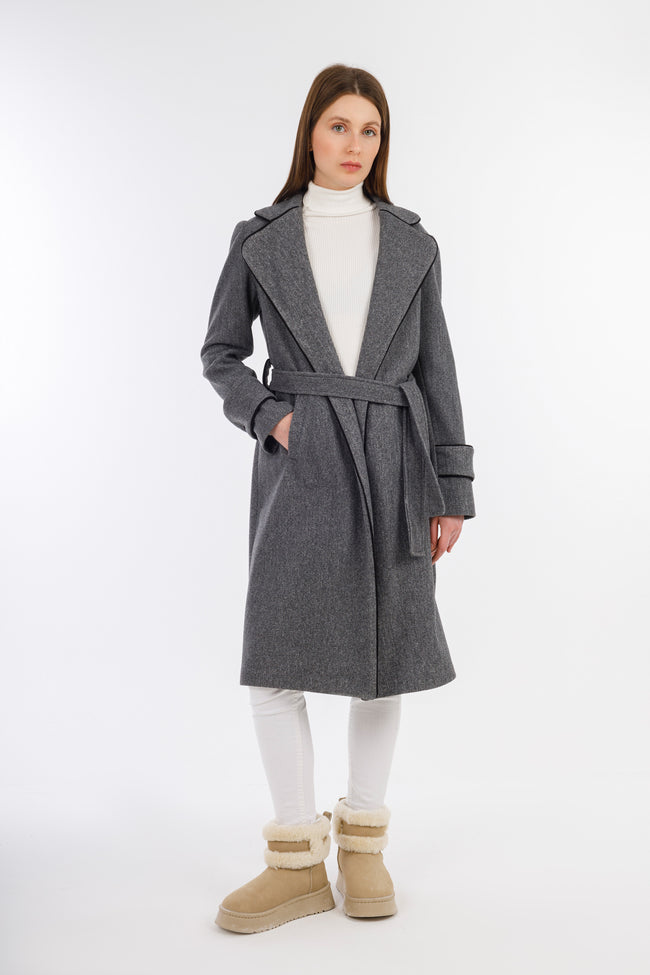 Grey Gogh Long Coat Collar Tapes-W24089