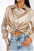 Gold Short Leather Blouse-W24090