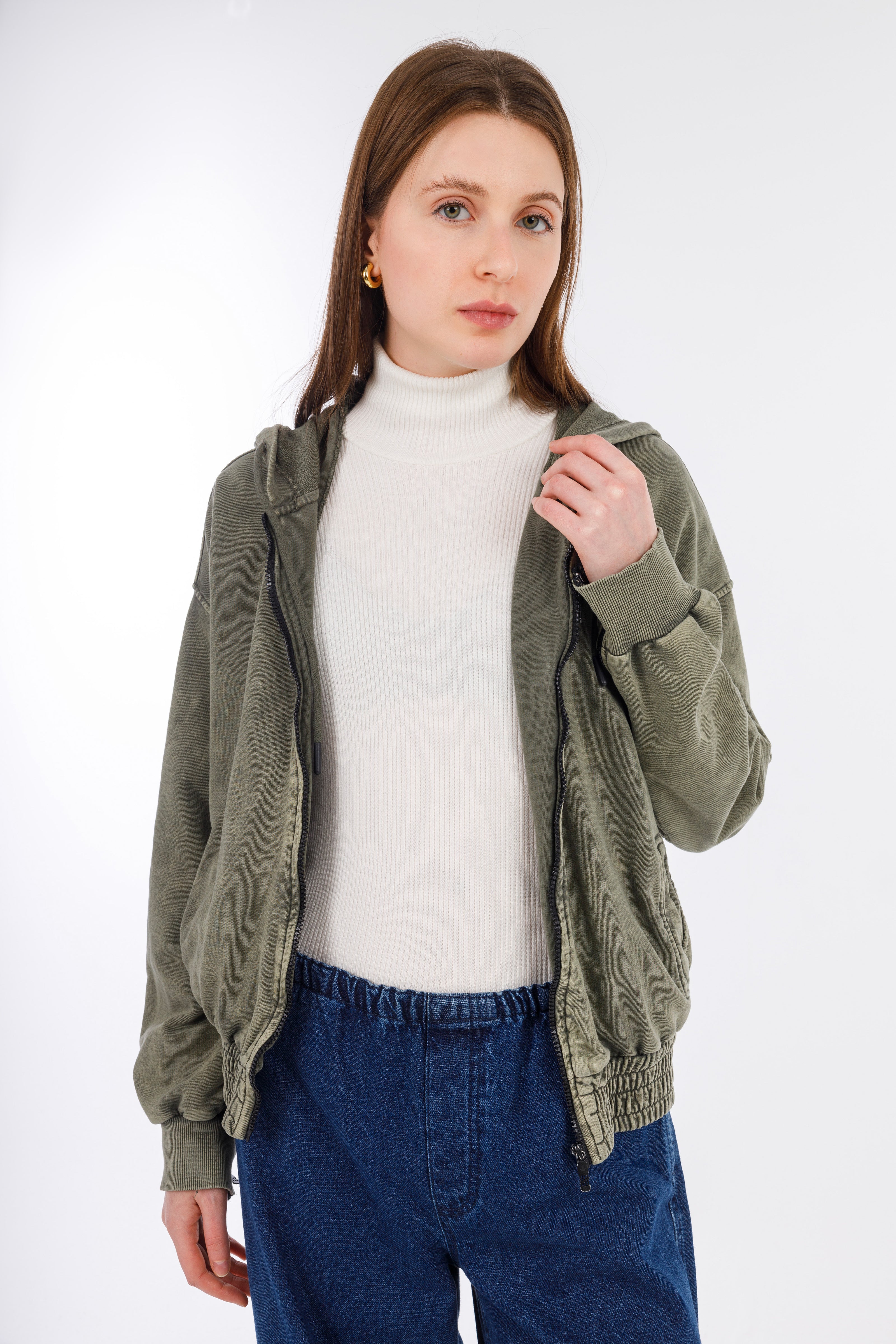 Olive Melton Jacket -W24094