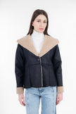 Black Leather Winter Wolf Jacket-W24096