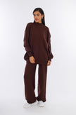 Brown Snuggy Pullover Set-W24098