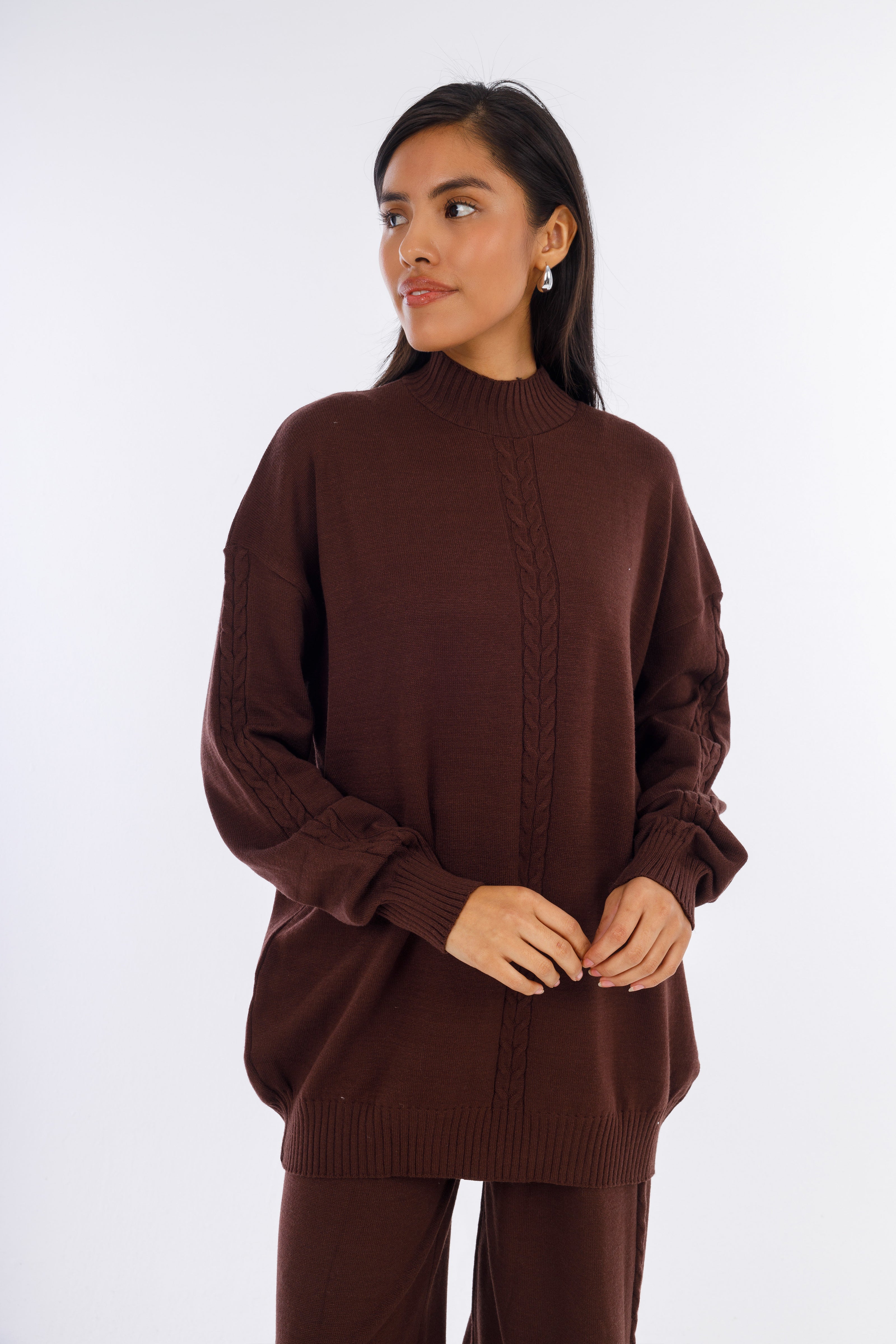 Brown Snuggy Pullover Set-W24098