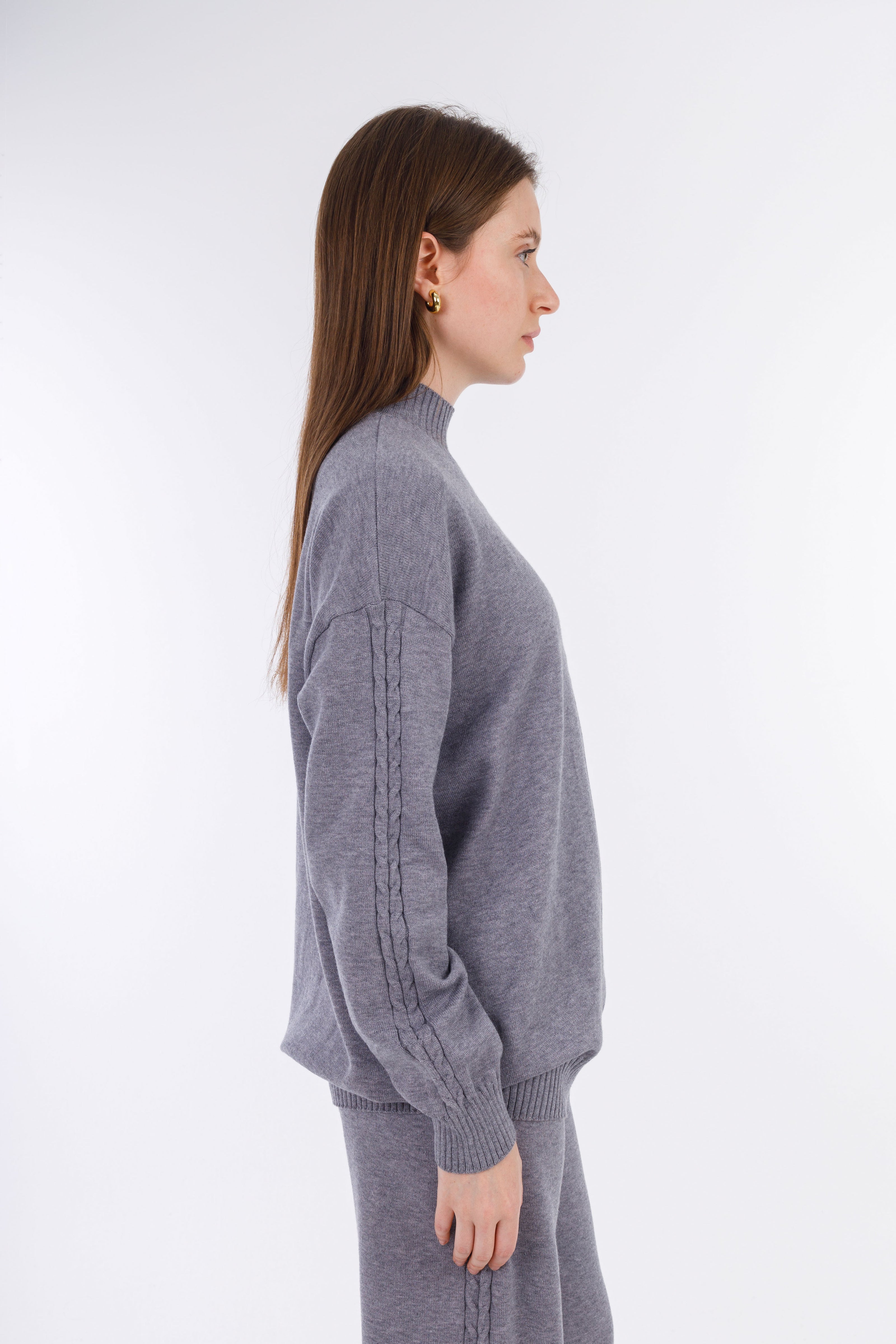 Grey Snuggy Pullover Set-W24098