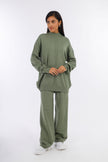 Olive Snuggy Pullover Set-W24098