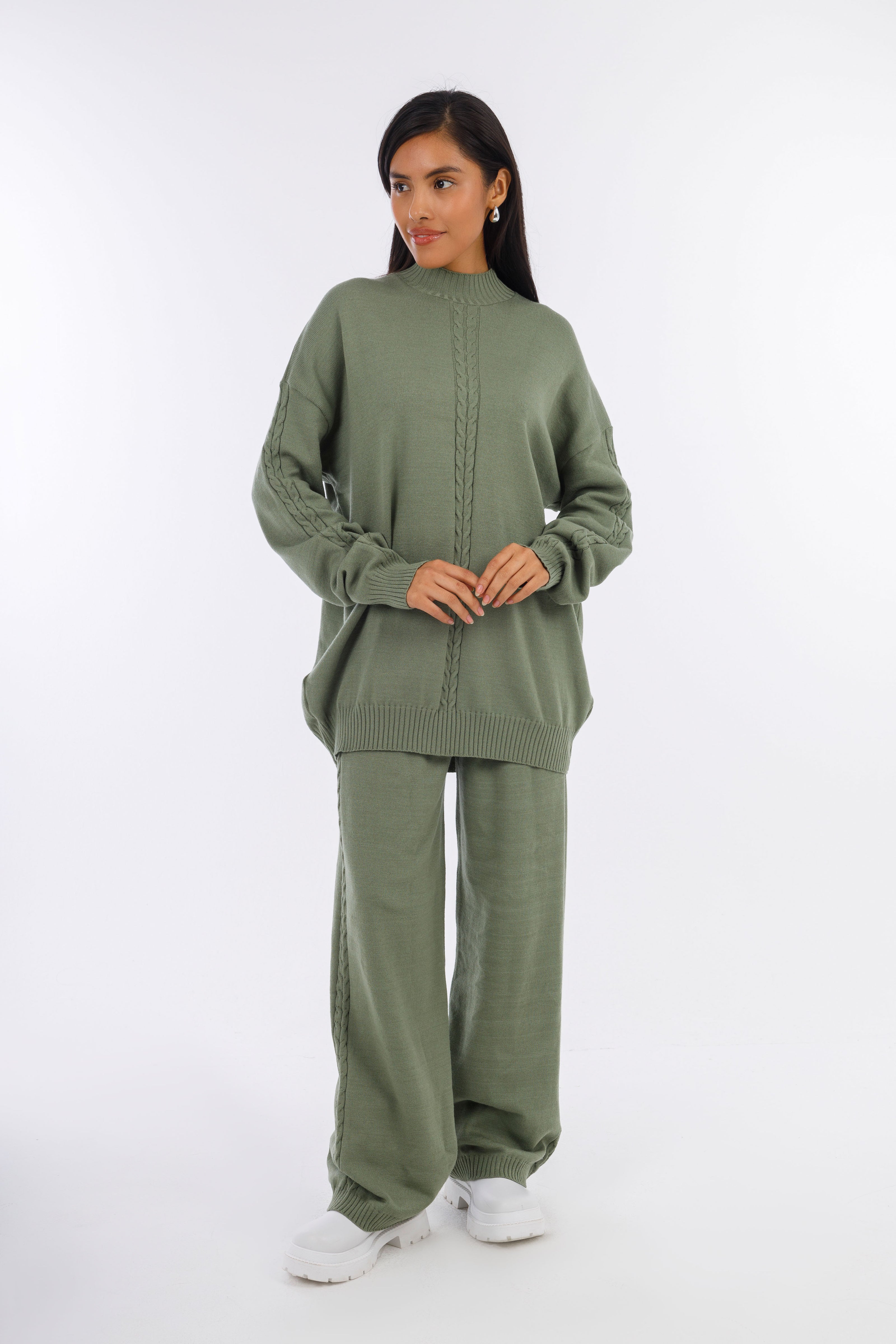 Olive Snuggy Pullover Set-W24098