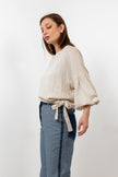 NATURAL Linen SHORT BLOUSE S24058