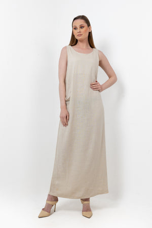 Natural Linen Basic Dress S24062