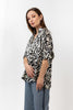 BLACK SATIN PRINTED BLOUSE S24050